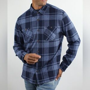 Jachs NY Flannel Plaid Blue Cotton Heavyweight Flannel Outdoor Men’s Medium